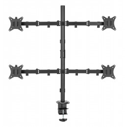 Deltaco Quad Desk Mount, tilt, swivel, rotate, 13-32", 9 kg