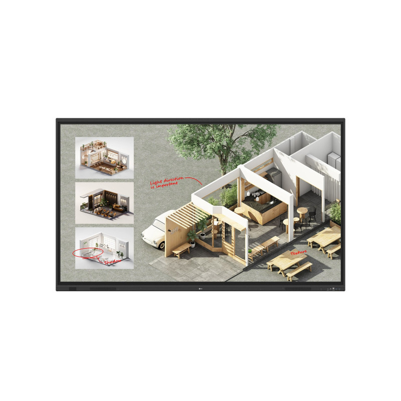 LG CreateBoard Standard Interaktiivinen valkotaulu 2,18 m (86") 3840 x 2160 pikseliä Kosketusnäyttö Musta