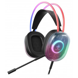 Deltaco Gaming DH230 Semi-transparent Gaming Headset, RGB powered Headband
