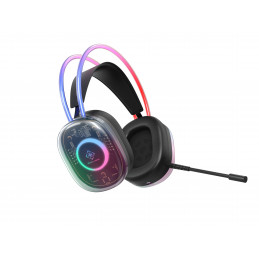 Deltaco Gaming DH230 Semi-transparent Gaming Headset, RGB powered Headband