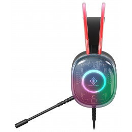 Deltaco Gaming DH230 Semi-transparent Gaming Headset, RGB powered Headband
