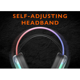 Deltaco Gaming DH230 Semi-transparent Gaming Headset, RGB powered Headband