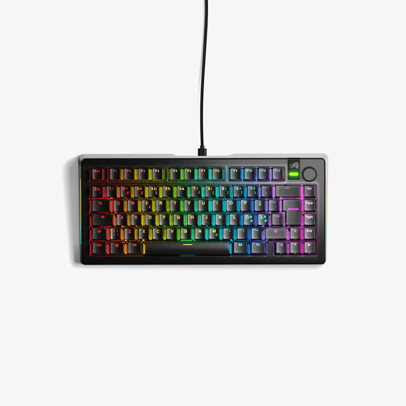 Glorious Gaming GLO-KB-GMMK3-PRO-75-PB-FOX-W-BLK-ND näppäimistö Pelaaminen USB QWERTY Pohjoismainen Musta