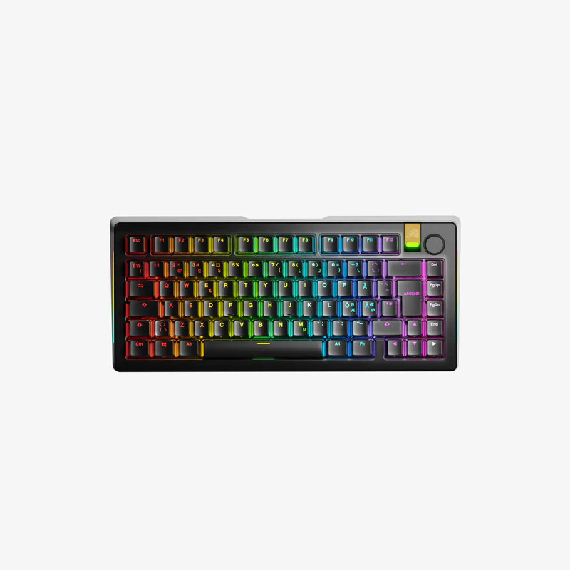Glorious Gaming GLO-KB-GMMK3-PRO-75-PB-HE-WL-BLK-ND näppäimistö Pelaaminen USB + Bluetooth QWERTY Pohjoismainen Musta