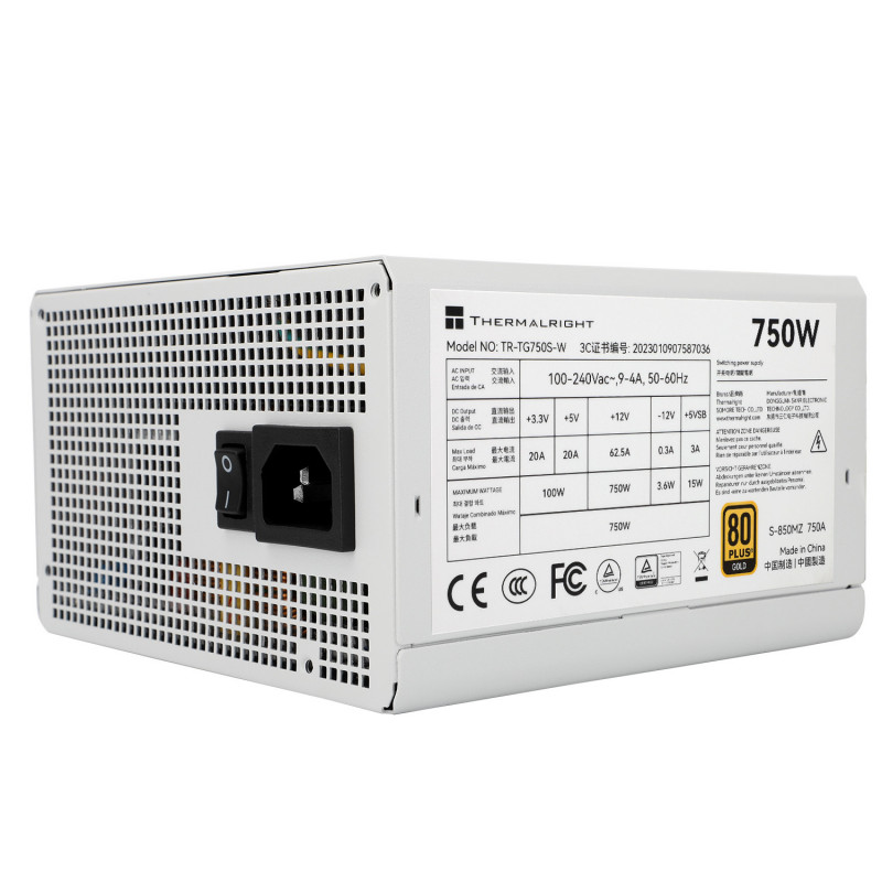 Thermalright TG-750S-W virtalähdeyksikkö 750 W 20+4 pin ATX ATX Valkoinen
