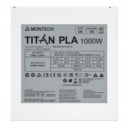 Montech TITAN PLA 1000W virtalähdeyksikkö 20+4 pin ATX ATX Valkoinen