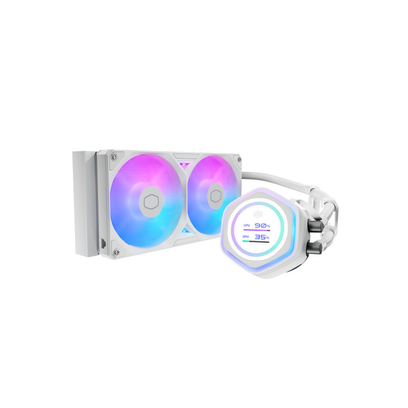 Cooler Master MasterLiquid Atmos II LCD Suoritin Nestejäähdytyspakkaus 12 cm Valkoinen 1 kpl
