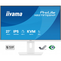 iiyama ProLite XB2797QSNP-W1 27" IPS LCD tietokoneen litteä näyttö 68,6 cm (27") 2560 x 1440 pikseliä Quad HD Valkoinen