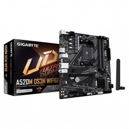 GIGABYTE A520M DS3H WIFI6E AMD A520 Kanta AM4 mikro ATX