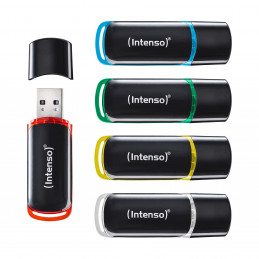 Intenso 3511575 USB-muisti 16 GB USB A-tyyppi 2.0 Musta, Punainen, Vihreä, Läpinäkyvä, Keltainen, Sininen