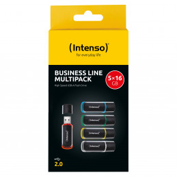 Intenso 3511575 USB-muisti 16 GB USB A-tyyppi 2.0 Musta, Punainen, Vihreä, Läpinäkyvä, Keltainen, Sininen