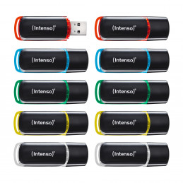 Intenso 3511561 USB-muisti 8 GB USB A-tyyppi 2.0 Musta, Punainen, Vihreä, Läpinäkyvä, Keltainen, Sininen