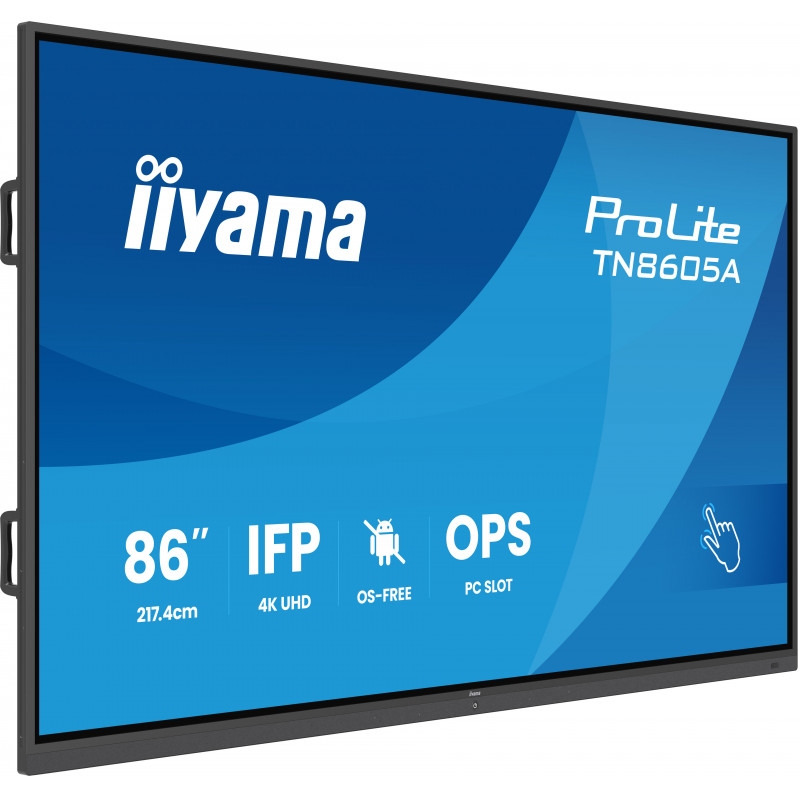iiyama TN8605A-B1AG infonäyttö Interaktiivinen litteä paneeli 2,17 m (85.6") 500 cd m² 4K Ultra HD Musta Kosketusnäyttö