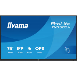 iiyama TN7505A-B1AG infonäyttö Interaktiivinen litteä paneeli 189,3 cm (74.5") 500 cd m² 4K Ultra HD Musta Kosketusnäyttö