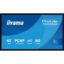 iiyama T4329AS-B1AG tietokoneen litteä näyttö 108 cm (42.5") 3840 x 2160 pikseliä 4K Ultra HD LED Kosketusnäyttö Musta