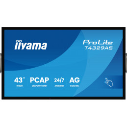 iiyama T4329AS-B1AG tietokoneen litteä näyttö 108 cm (42.5") 3840 x 2160 pikseliä 4K Ultra HD LED Kosketusnäyttö Musta
