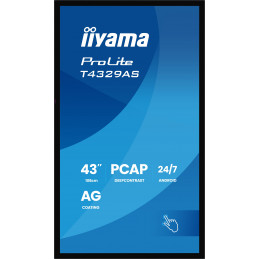 iiyama T4329AS-B1AG tietokoneen litteä näyttö 108 cm (42.5") 3840 x 2160 pikseliä 4K Ultra HD LED Kosketusnäyttö Musta