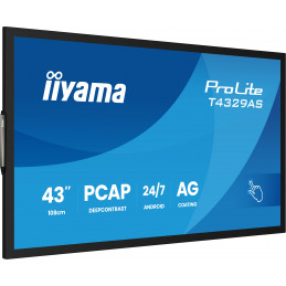 iiyama T4329AS-B1AG tietokoneen litteä näyttö 108 cm (42.5") 3840 x 2160 pikseliä 4K Ultra HD LED Kosketusnäyttö Musta