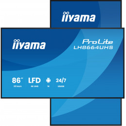 iiyama LH8664UHS-B3AG infonäyttö Digitaalinen litteä infotaulu 2,17 m (85.6") Wi-Fi 500 cd m² 4K Ultra HD Musta