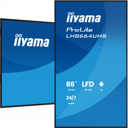 iiyama LH8664UHS-B3AG infonäyttö Digitaalinen litteä infotaulu 2,17 m (85.6") Wi-Fi 500 cd m² 4K Ultra HD Musta