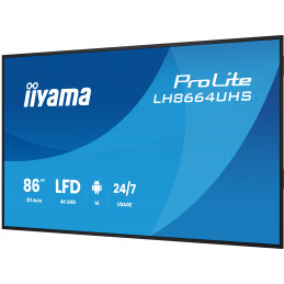 iiyama LH8664UHS-B3AG infonäyttö Digitaalinen litteä infotaulu 2,17 m (85.6") Wi-Fi 500 cd m² 4K Ultra HD Musta