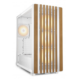 Sharkoon REBEL C70G RGB Full Tower Valkoinen, Puu