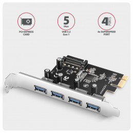 Axagon PCEU-430RS liitäntäkortti -sovitin Sisäinen USB 3.2 Gen 1 (3.1 Gen 1)