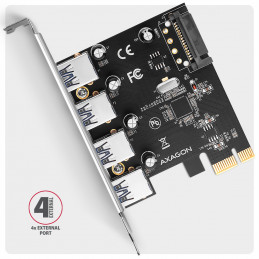 Axagon PCEU-430RS liitäntäkortti -sovitin Sisäinen USB 3.2 Gen 1 (3.1 Gen 1)