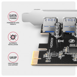 Axagon PCEU-430RS liitäntäkortti -sovitin Sisäinen USB 3.2 Gen 1 (3.1 Gen 1)