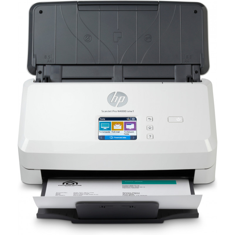 HP Scanjet Pro N4000 snw1 Sheet-feed Scanner Arkkisyöttöskanneri 600 x 600 DPI A4 Musta, Valkoinen