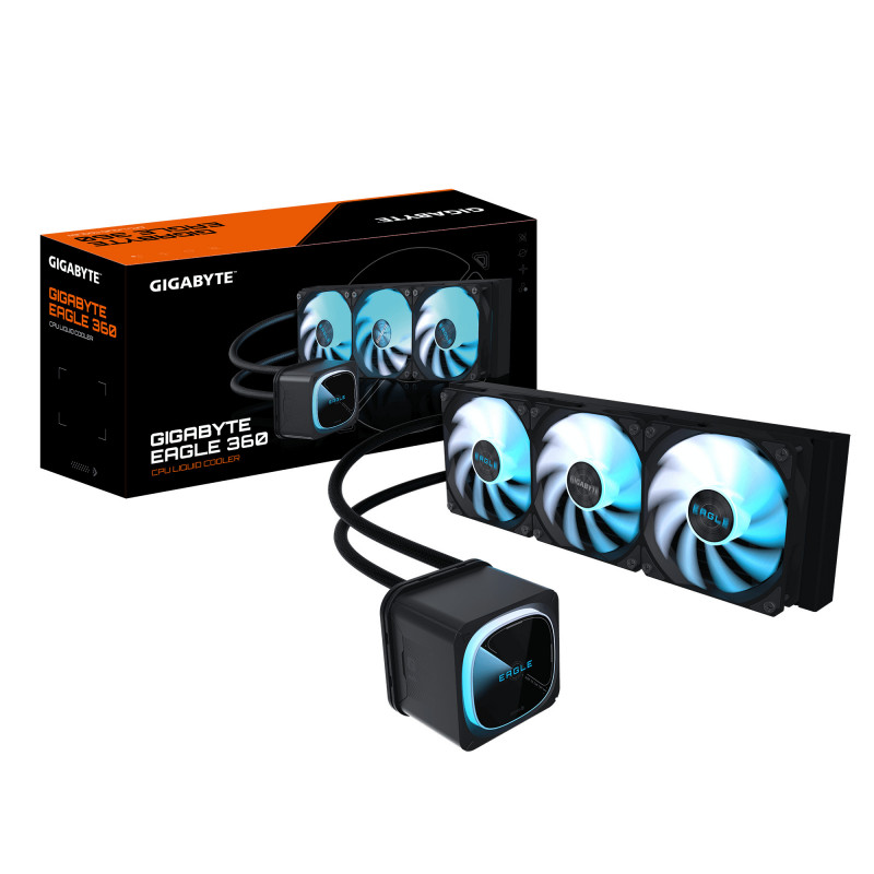 GIGABYTE EAGLE 360 Suoritin All-in-one-nesteenjäähdytin 12 cm Musta 4 kpl