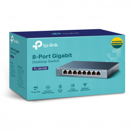 TP-Link TL-SG108 verkkokytkin Hallitsematon L2 Gigabit Ethernet (10 100 1000) Musta