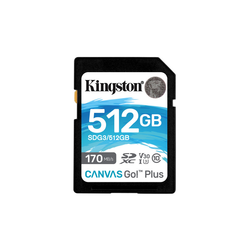 Kingston Technology Canvas Go! Plus flash-muisti 512 GB SD UHS-I Luokka 10