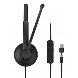EPOS 1001421 kuulokkeet ja kuulokemikrofoni Langallinen Pääpanta Toimisto puhelukeskus USB Type-C   USB Type-A Musta