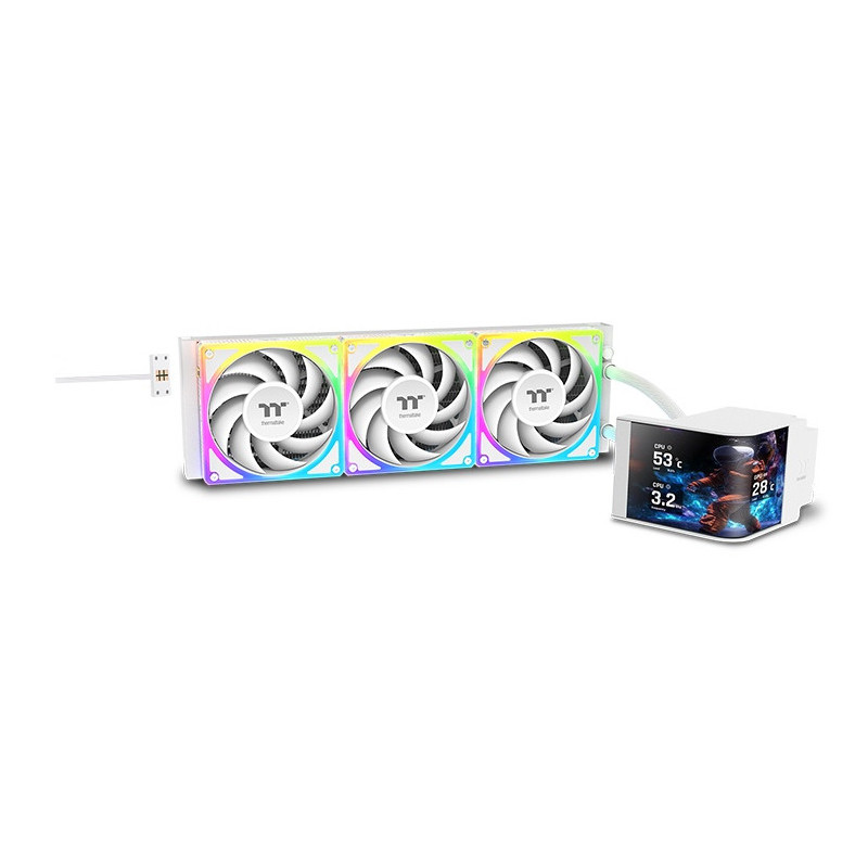 Thermaltake MAGCurve 360 Ultra Snow AIO ARGB Fan Emolevy Nestejäähdytyspakkaus 12 cm Valkoinen 1 kpl