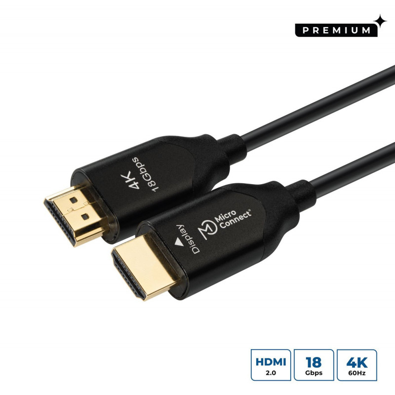 Microconnect HDM1919100V2.0OP HDMI-kaapeli 100 m HDMI-tyyppi A (vakio) Musta