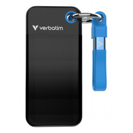 Verbatim Pocket SSD 256 GB USB Type-C 3.2 Gen 2 (3.1 Gen 2) Musta, Sininen