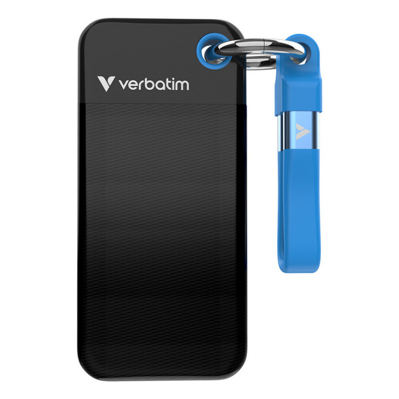 Verbatim Pocket SSD 256 GB USB Type-C 3.2 Gen 2 (3.1 Gen 2) Musta, Sininen