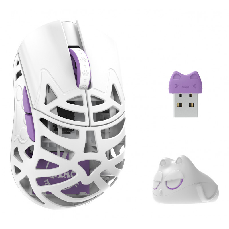 WLmouse MIAO-WHITE-O hiiri Pelaaminen Oikeakätinen RF Wireless + USB Type-A Optinen 30000 DPI