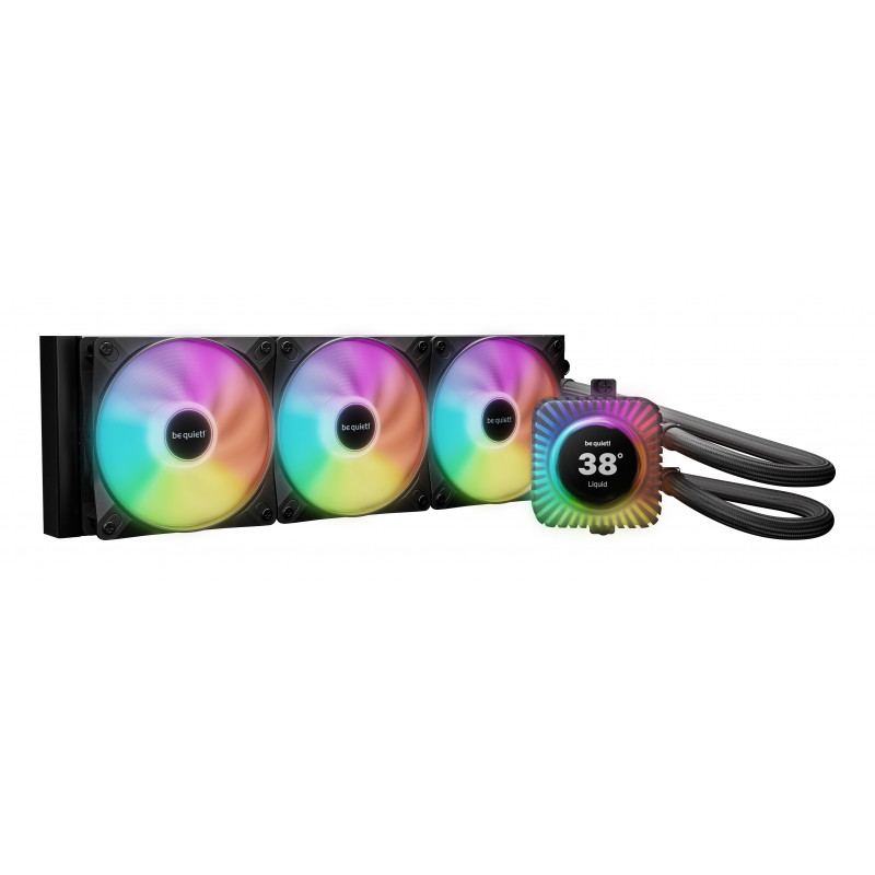 be quiet! LIGHT LOOP IO LCD | 360mm Suoritin All-in-one-nesteenjäähdytin 12 cm Musta 1 kpl