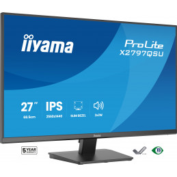 iiyama ProLite X2797QSU-B1 tietokoneen litteä näyttö 68,6 cm (27") 2560 x 1440 pikseliä Quad HD LED Musta