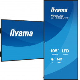 iiyama LH10552UWS-B1AG infonäyttö Kioskimalli 2,66 m (104.6") LCD Wi-Fi 500 cd m² UltraWide 5K HD Musta Sisäänrakennettu