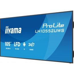 iiyama LH10552UWS-B1AG infonäyttö Kioskimalli 2,66 m (104.6") LCD Wi-Fi 500 cd m² UltraWide 5K HD Musta Sisäänrakennettu