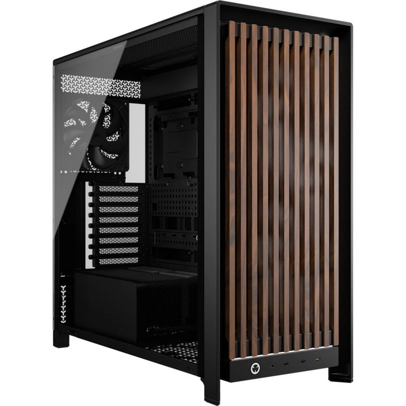 Corsair FRAME 5000D WOOD RS Midi Tower Musta, Saksanpähkinä
