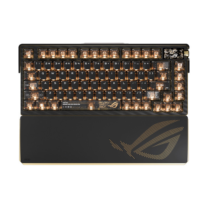 ASUS ROG AZOTH EXTREME Edition 20 näppäimistö Pelaaminen USB + RF Wireless + Bluetooth QWERTY englanti Musta