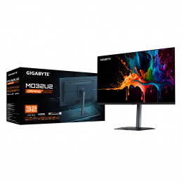 GIGABYTE MO32U2 tietokoneen litteä näyttö 80 cm (31.5") 3840 x 2160 pikseliä 4K Ultra HD QD-OLED Musta