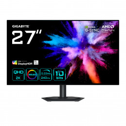 GIGABYTE GO27Q24G tietokoneen litteä näyttö 68,6 cm (27") 2560 x 1440 pikseliä Quad HD OLED Musta
