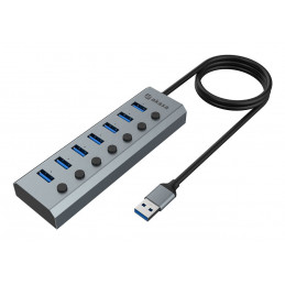Akasa AK-HB-21BKCM keskitin USB 3.2 Gen 1 (3.1 Gen 1) Type-A 5000 Mbit s Alumiini