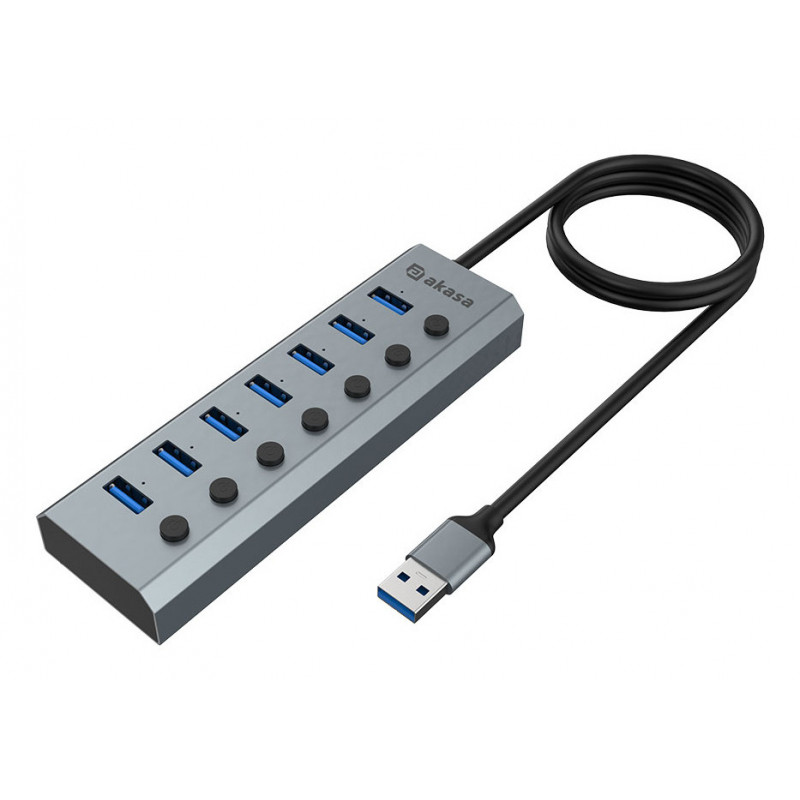 Akasa AK-HB-21BKCM keskitin USB 3.2 Gen 1 (3.1 Gen 1) Type-A 5000 Mbit s Alumiini