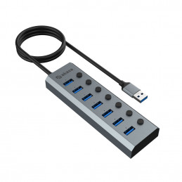 Akasa AK-HB-21BKCM keskitin USB 3.2 Gen 1 (3.1 Gen 1) Type-A 5000 Mbit s Alumiini